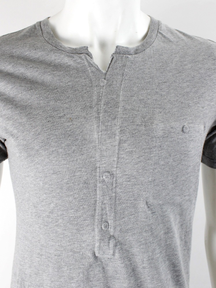 Maison Martin Margiela⑩ カットソー Maison Martin Margiela 10 grey t-shirt with trompe-l'oeil of