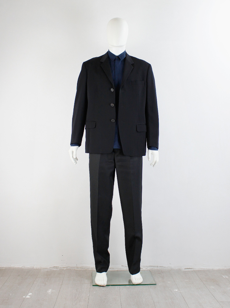 Y's for men black blazer double vent closed by 8-button rows