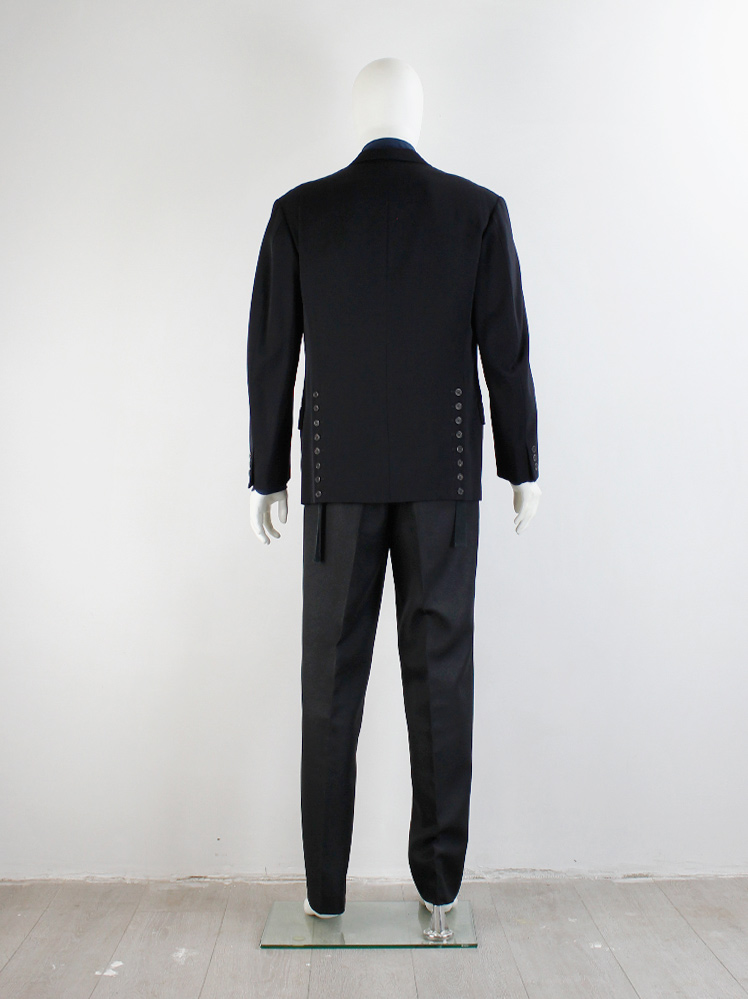 Y's for men black blazer double vent closed by 8-button rows