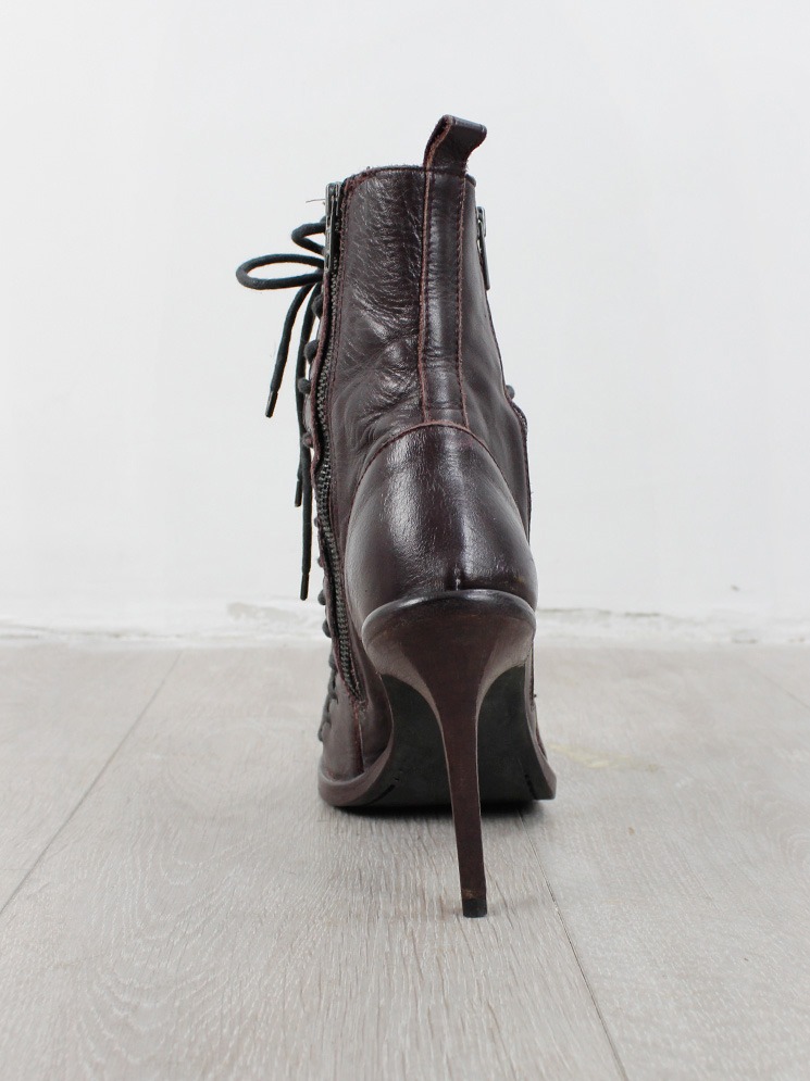 Lace up ann demeulemeester ブーツ Vintage Lace Up Stiletto Booties