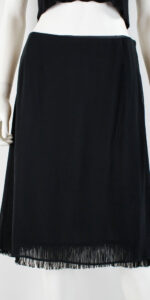 Maison Martin Margiela black sheer skirt over lining with fringes