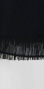 Maison Martin Margiela black sheer skirt over lining with fringes