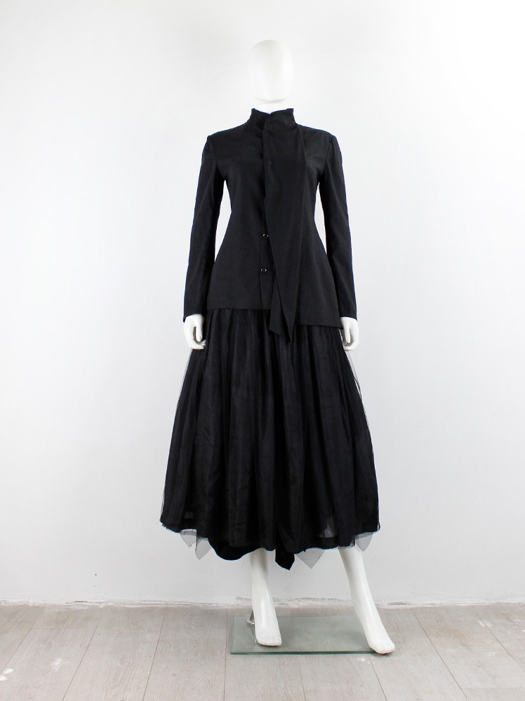 Yohji Yamamoto+NOIR デザインロングスカート ヨウジヤマモト ファムYohji Yamamoto FEMME ウール切替デザイン