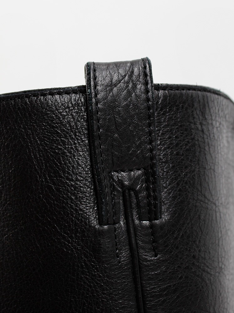 Maison Martin Margiela black heelless cowboy boots with hidden