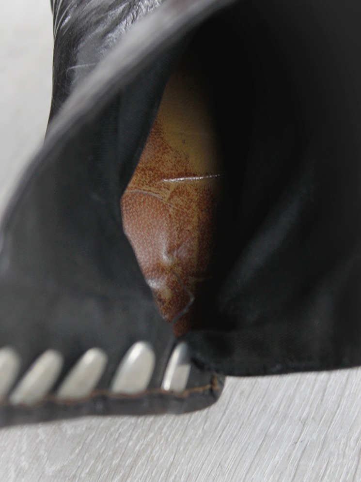 Maison Martin Margiela dark brown leather tabi boots with cylinder