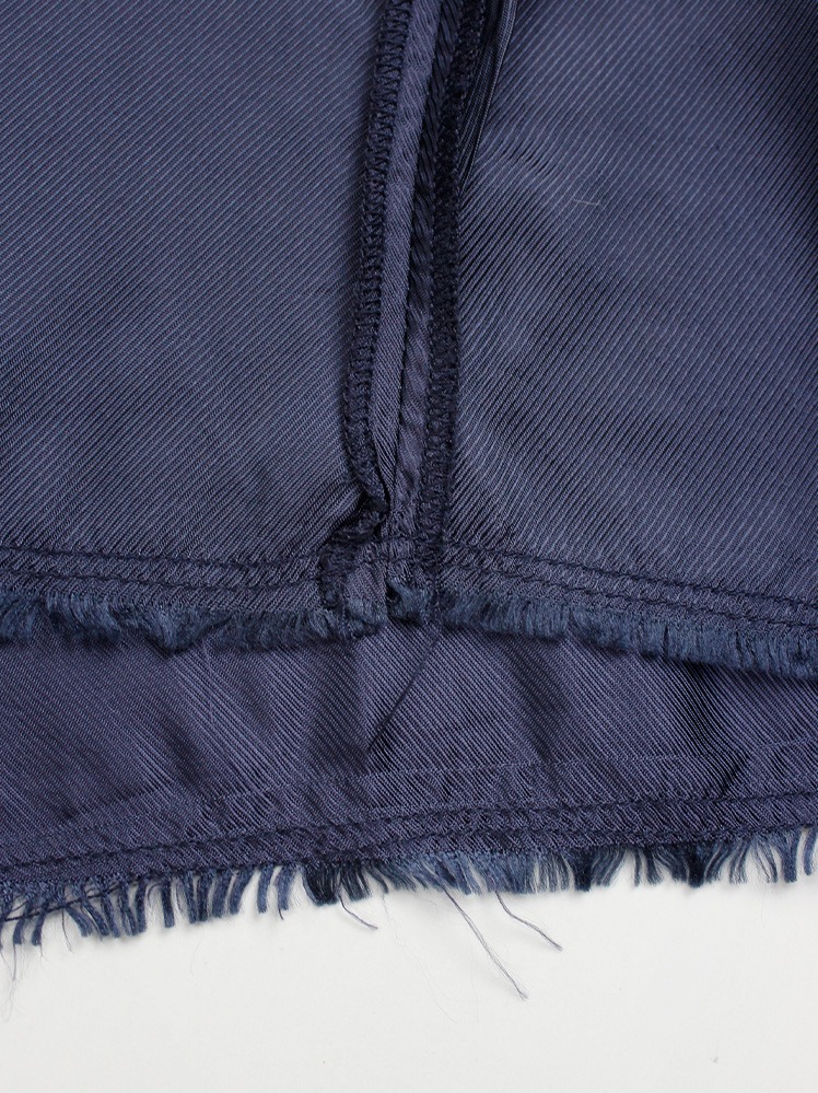 Maison Martin Margiela navy inside out top with outer darts and