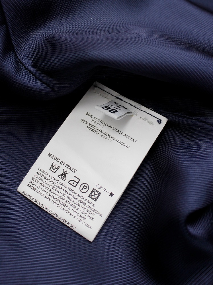Maison Martin Margiela navy inside out top with outer darts and
