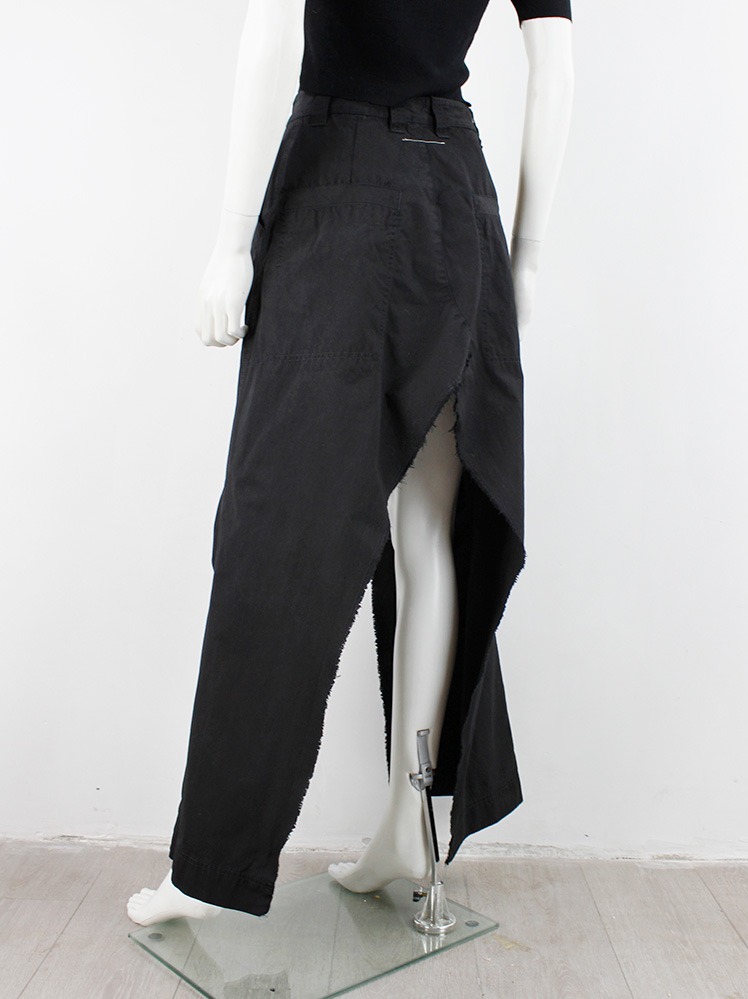 Maison Margiela MM6 black skirt made of cut open trousers