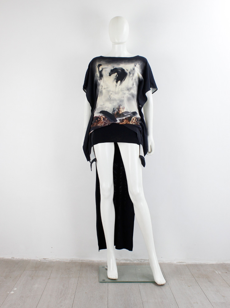 Maison Martin Margiela black half skirt or micro skirt with