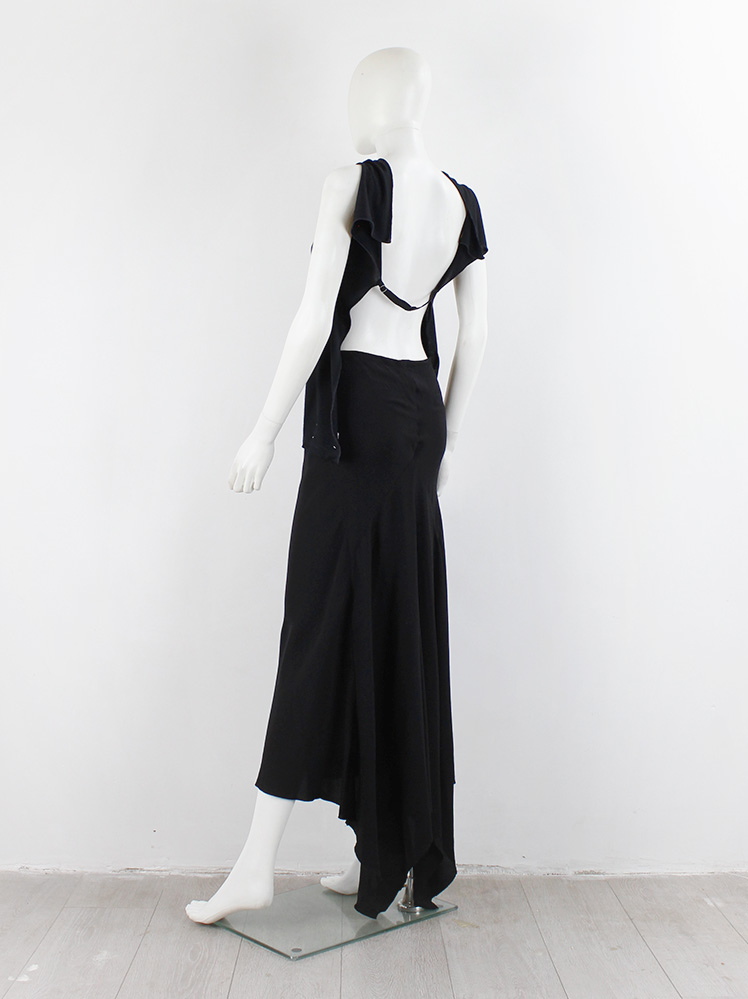 Maison Martin Margiela black square backless top with back elastic