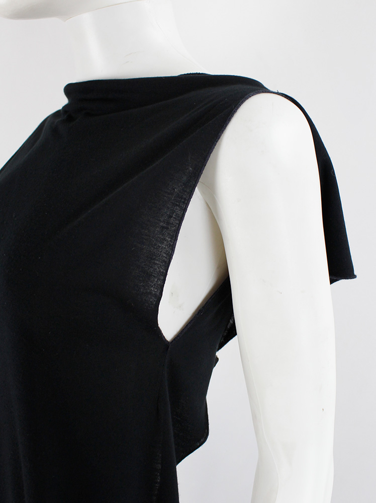 Maison Martin Margiela black square backless top with back