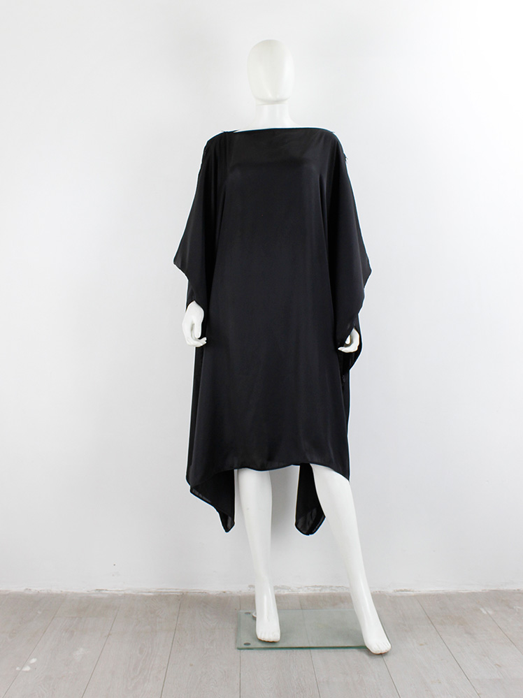 Maison Martin Margiela black square dress with 5 zipped arm- and