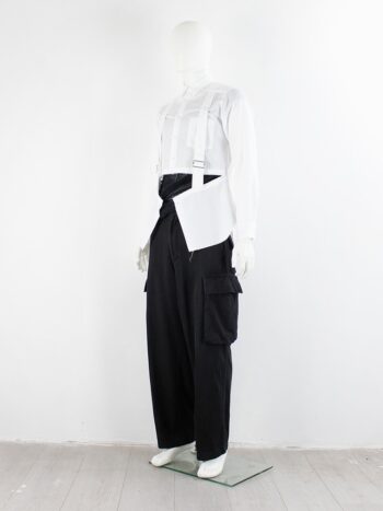 Y's for men black extra wide trousers with cargo pockets on the