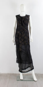 Comme des Garçons black deconstructed dress with embroidered