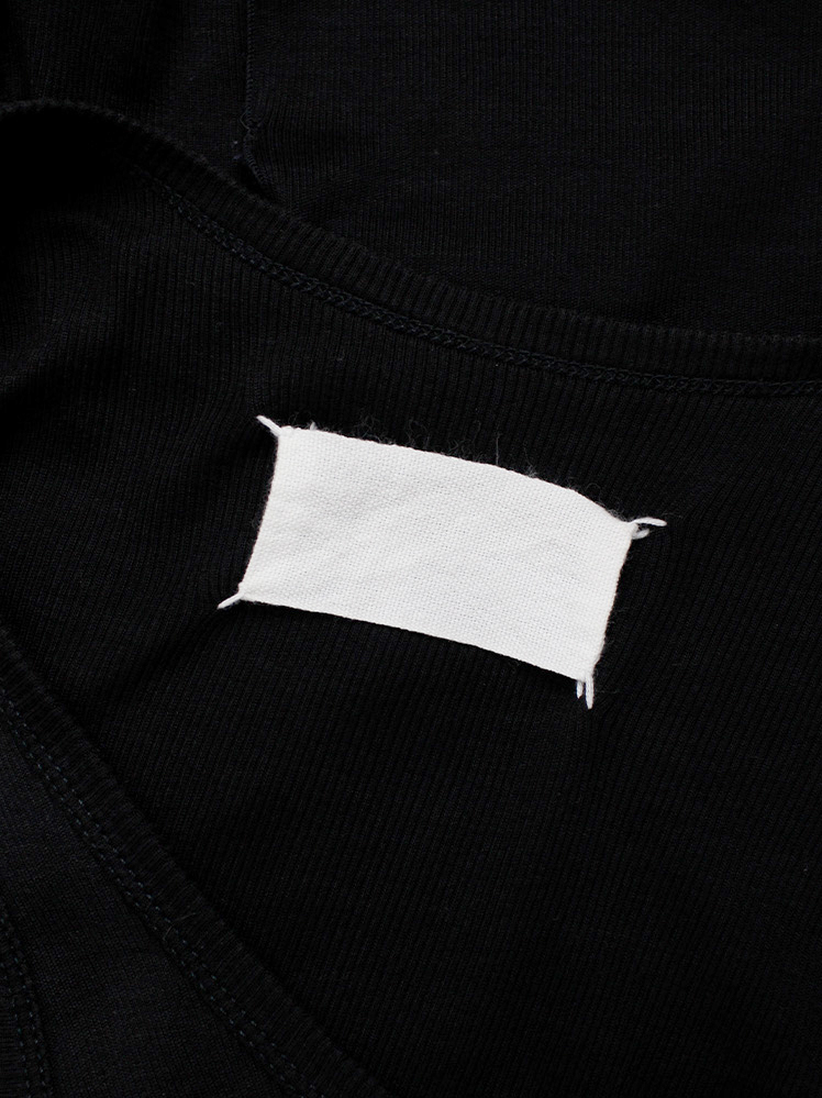Maison Martin Margiela black tanktop draped on the front of