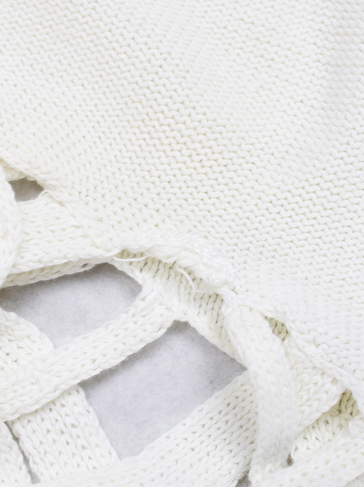 Veronique Branquinho off-white knit crop top with open