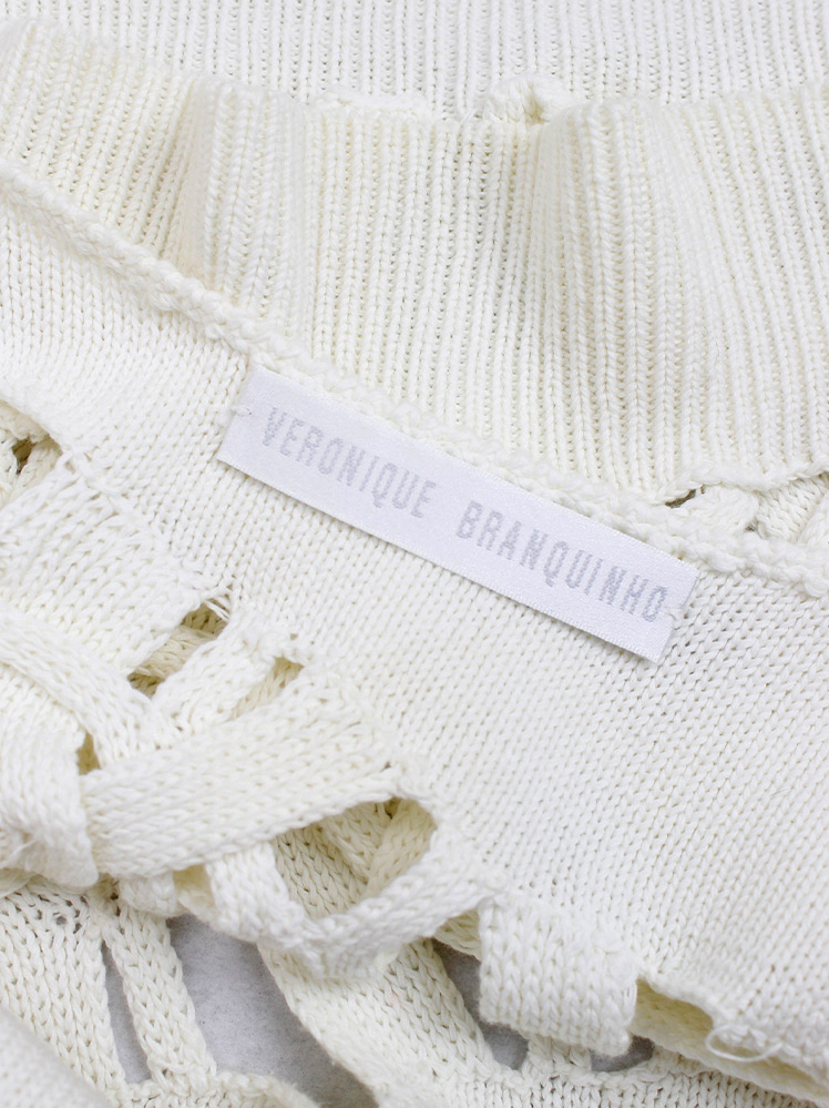 Veronique Branquinho off-white knit crop top with open