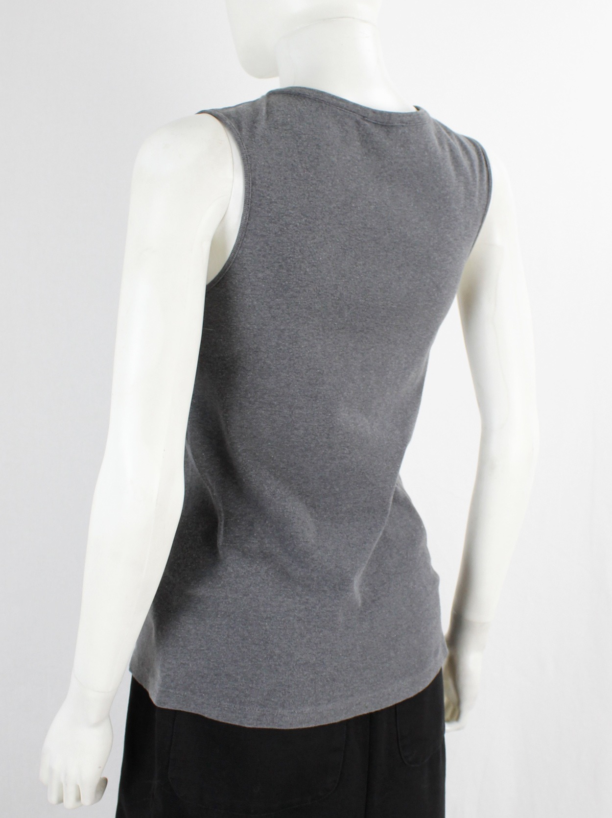 Ann Demeulemeester grey deconstructed shirt with Corps Humain