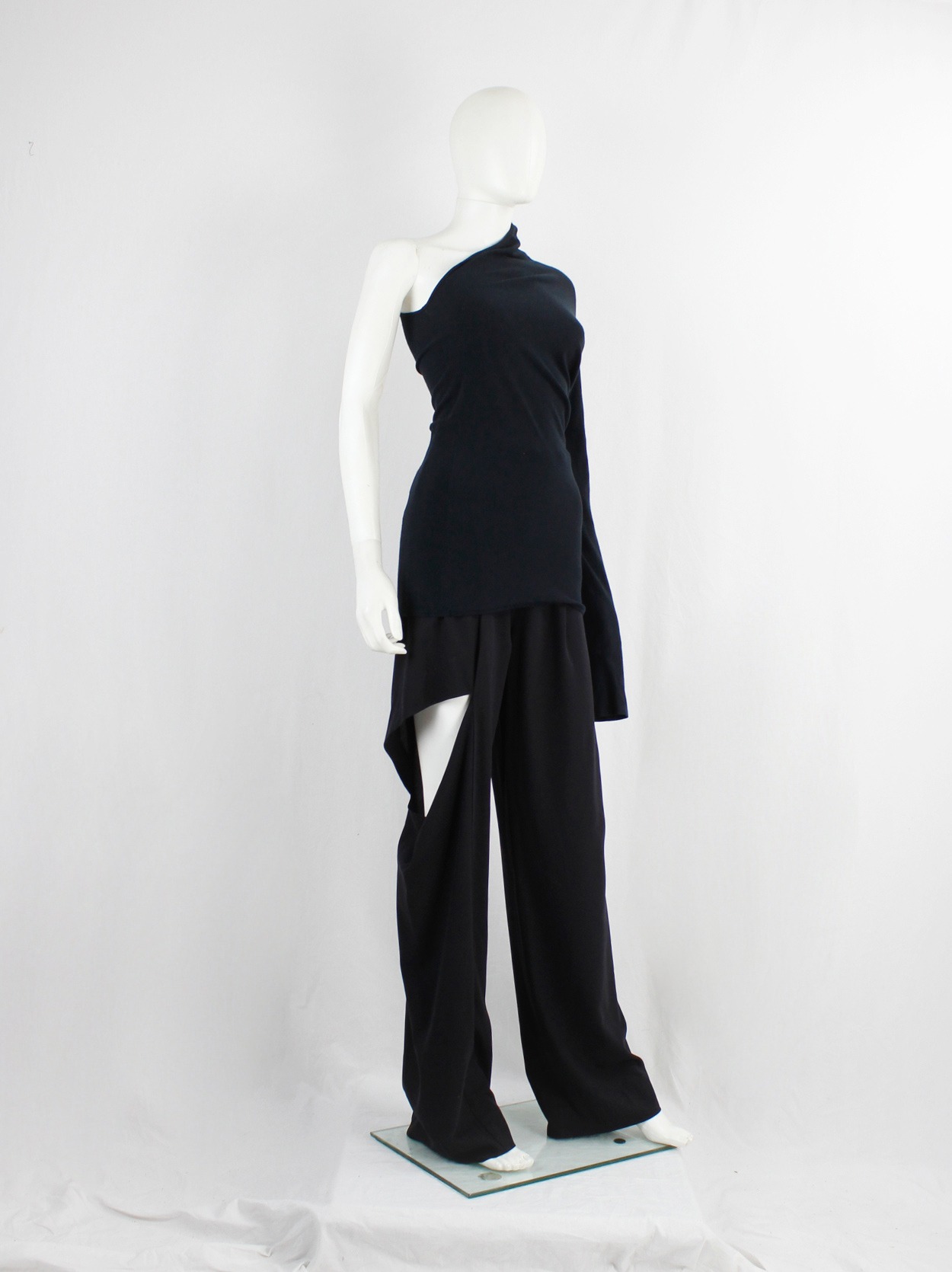 Maison Martin Margiela black-purple trousers with side cut out to