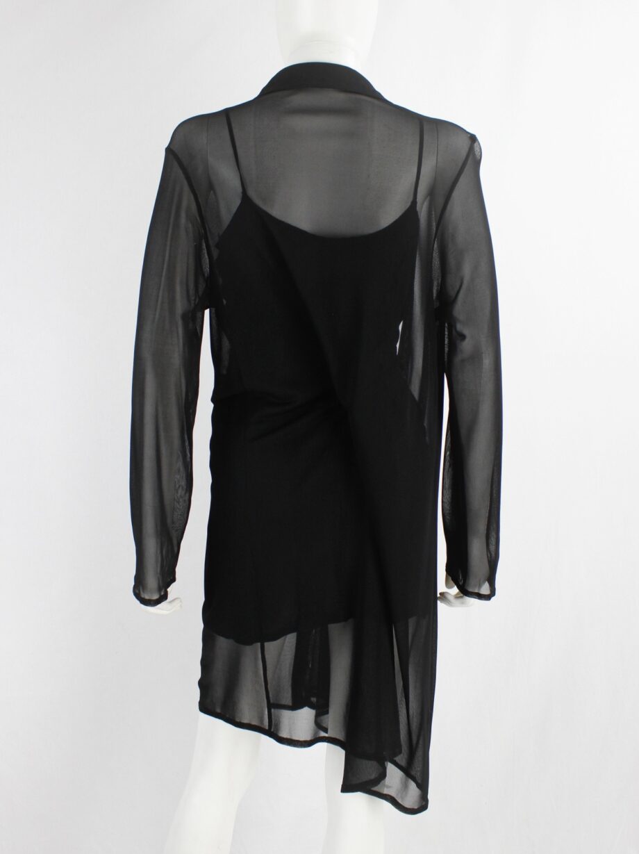 mesh sheer shirt dress Black KarenMillen Archive Petite Mesh Embellished Embroidered Sheer Shirt Dress