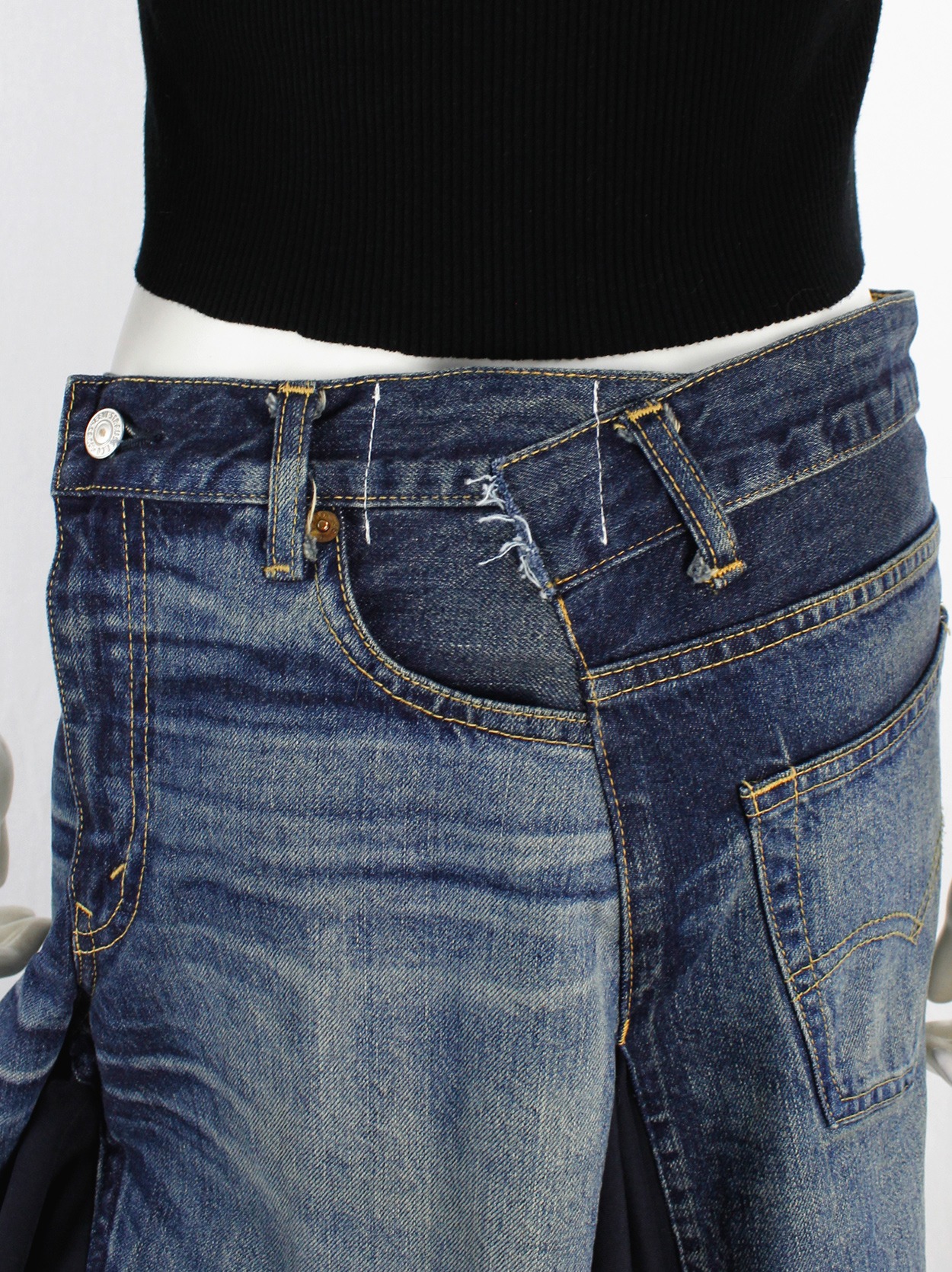 Junya Watanabe x Levi's deconstructed whiskered denim trousers