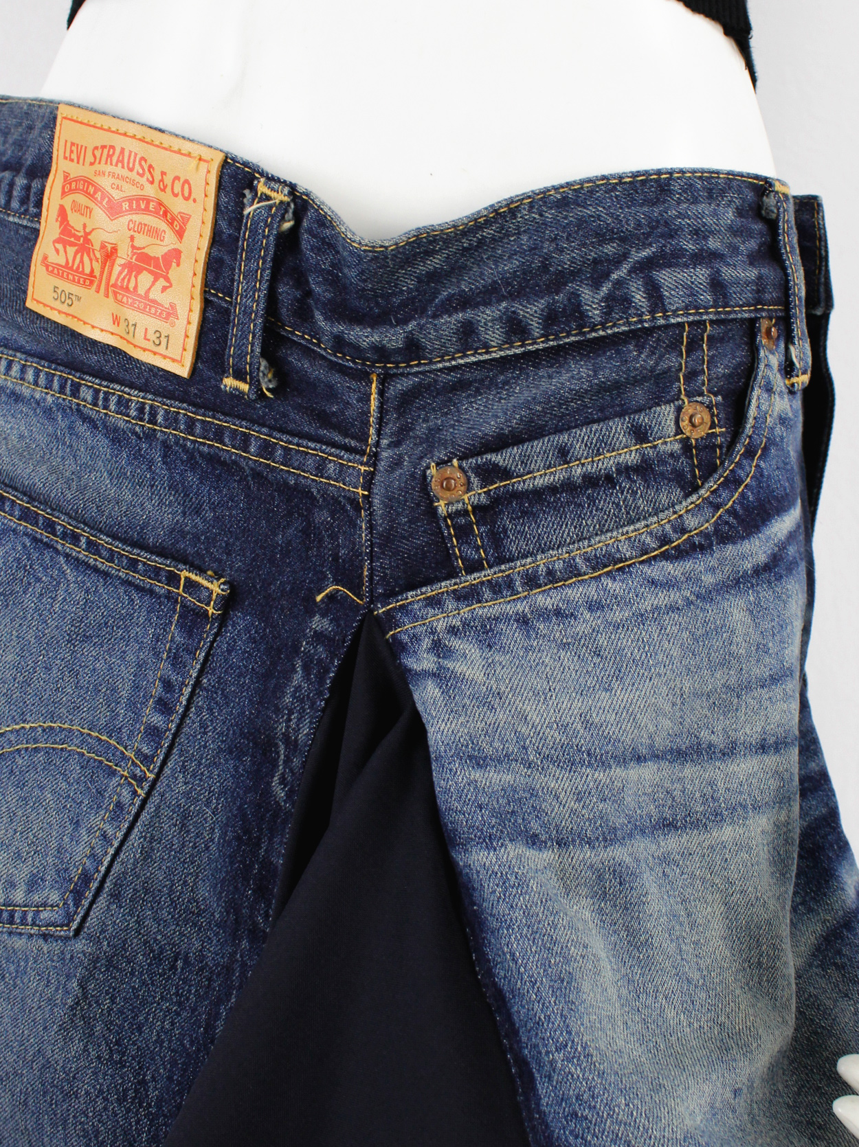 Junya Watanabe x Levi's deconstructed whiskered denim trousers