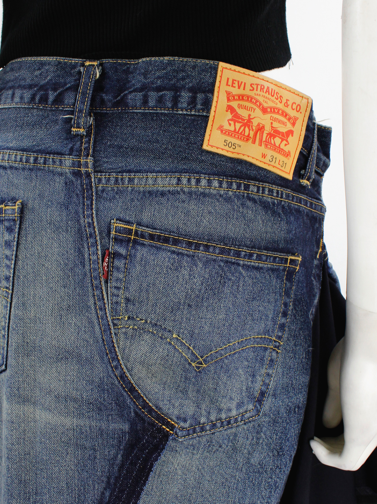 Junya Watanabe x Levi's deconstructed whiskered denim trousers