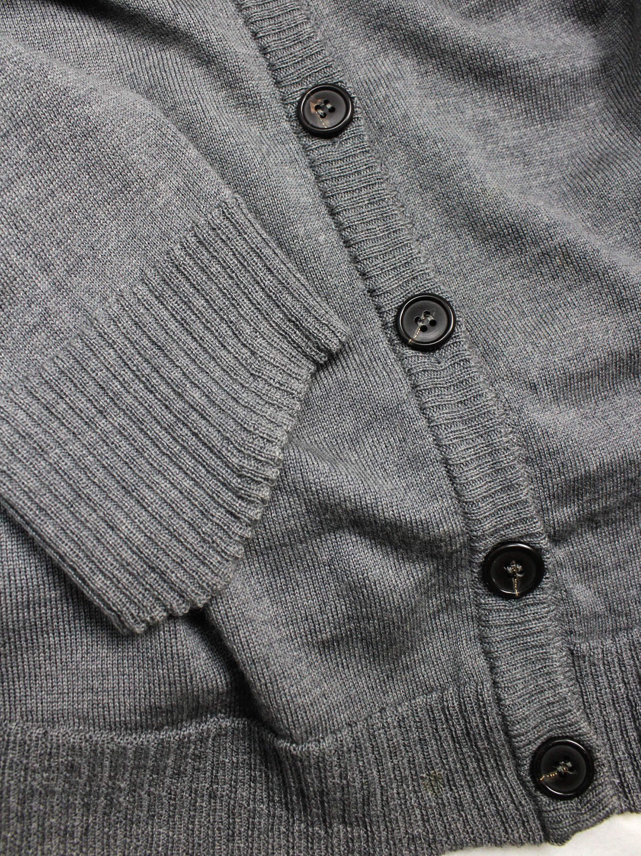 Maison Martin Margiela grey stretched out cardigan with off 