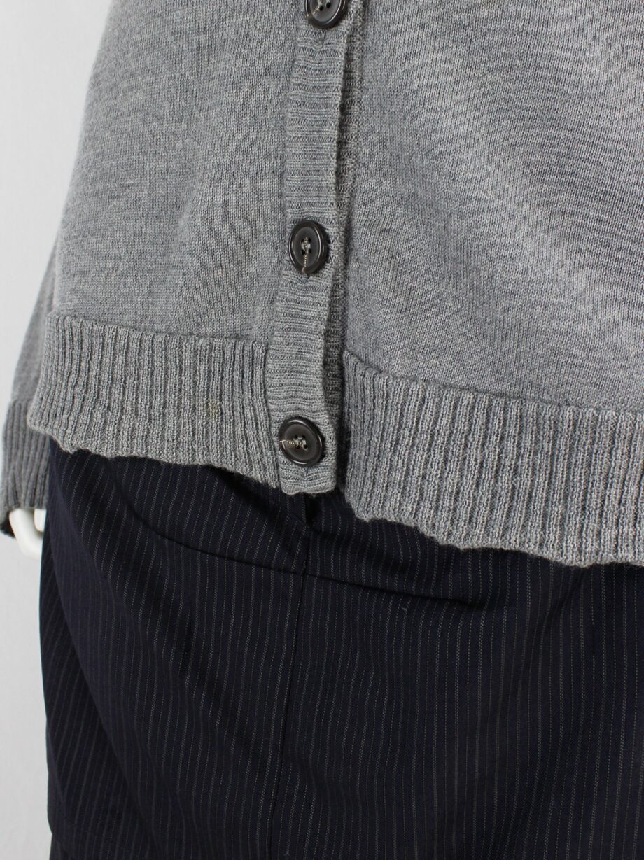 Maison Martin Margiela grey stretched out cardigan with off