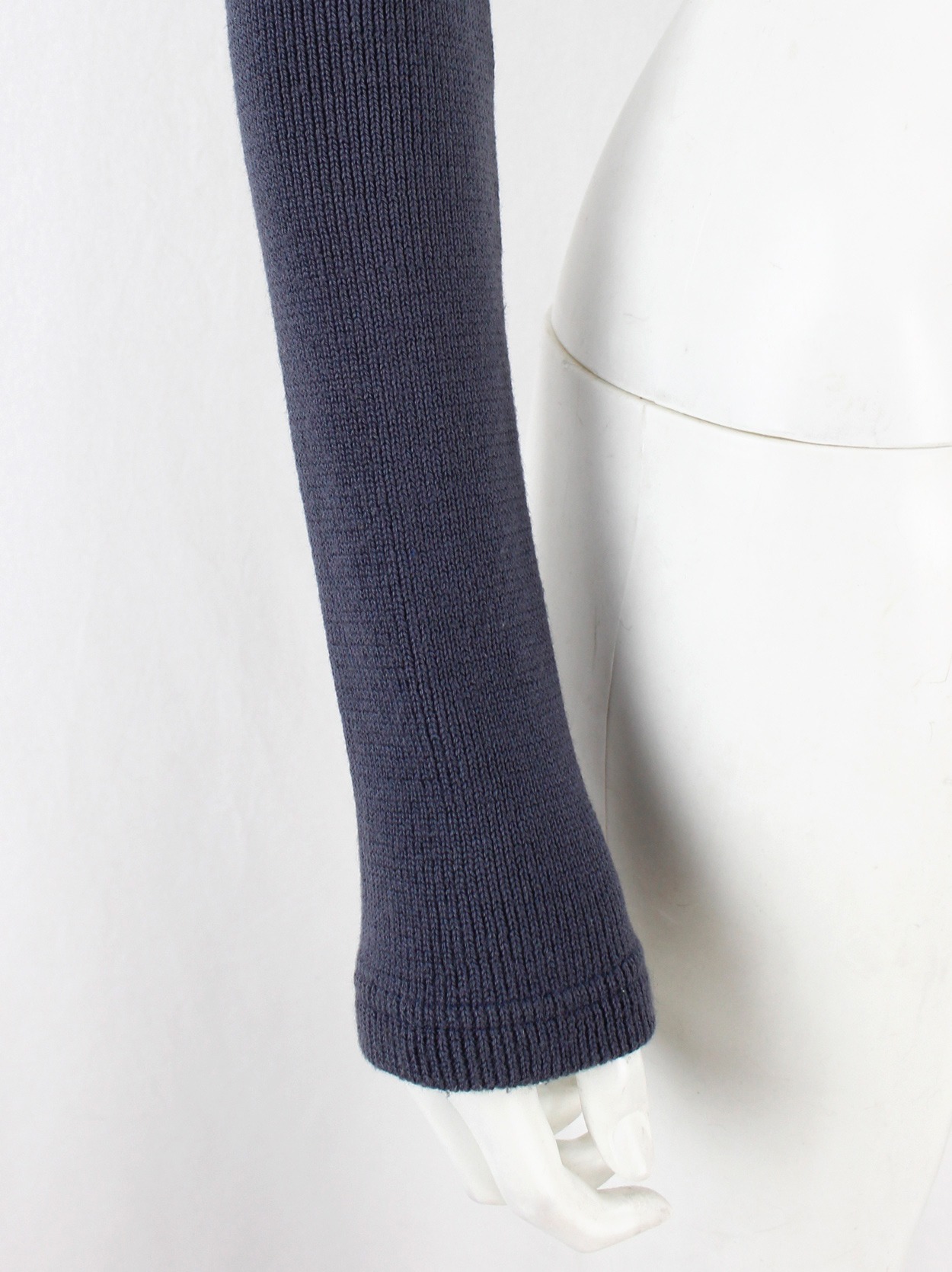 Maison Martin Margiela 6 petrol blue long knit armwarmers — early 