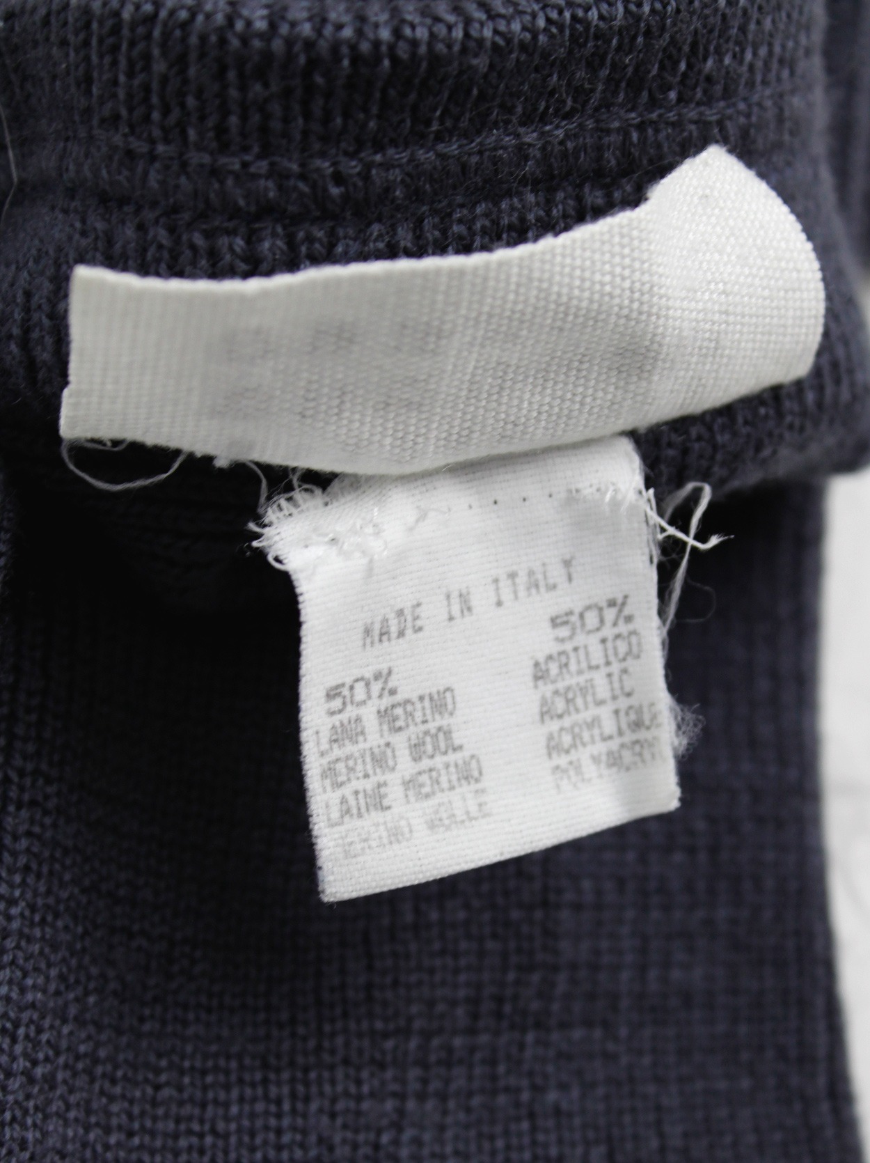 Maison Martin Margiela 6 petrol blue long knit armwarmers — early 