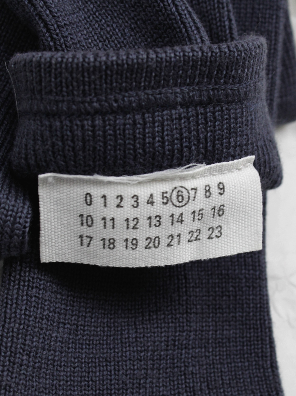 Maison Martin Margiela 6 petrol blue long knit armwarmers — early 