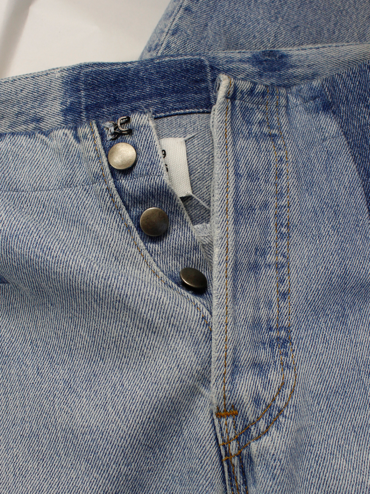 Maison Martin Margiela artisanal blue denim trousers with darker 