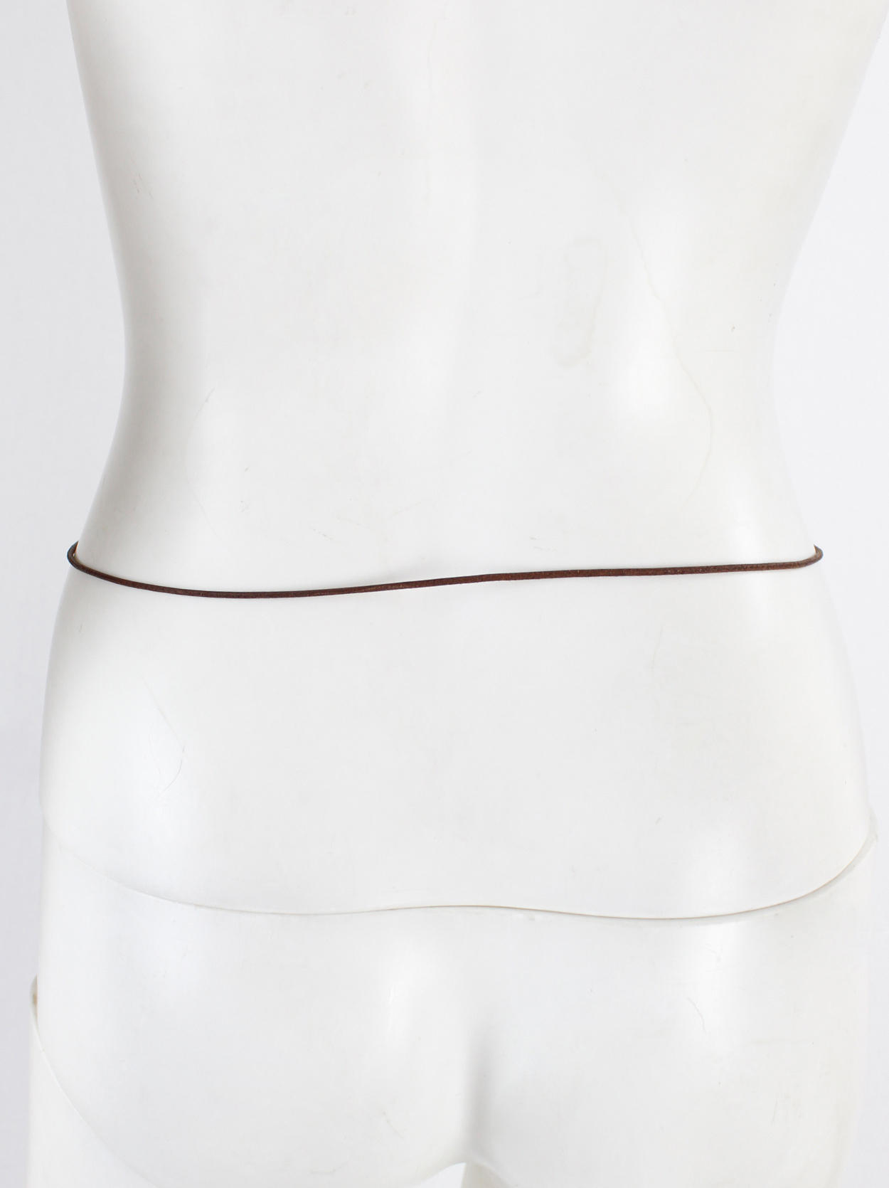 Maison Martin Margiela 0 artisanal dark brown leather lace belt or
