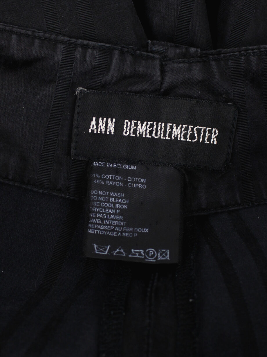 Ann Demeulemeester black wide trousers with quadruple front belt