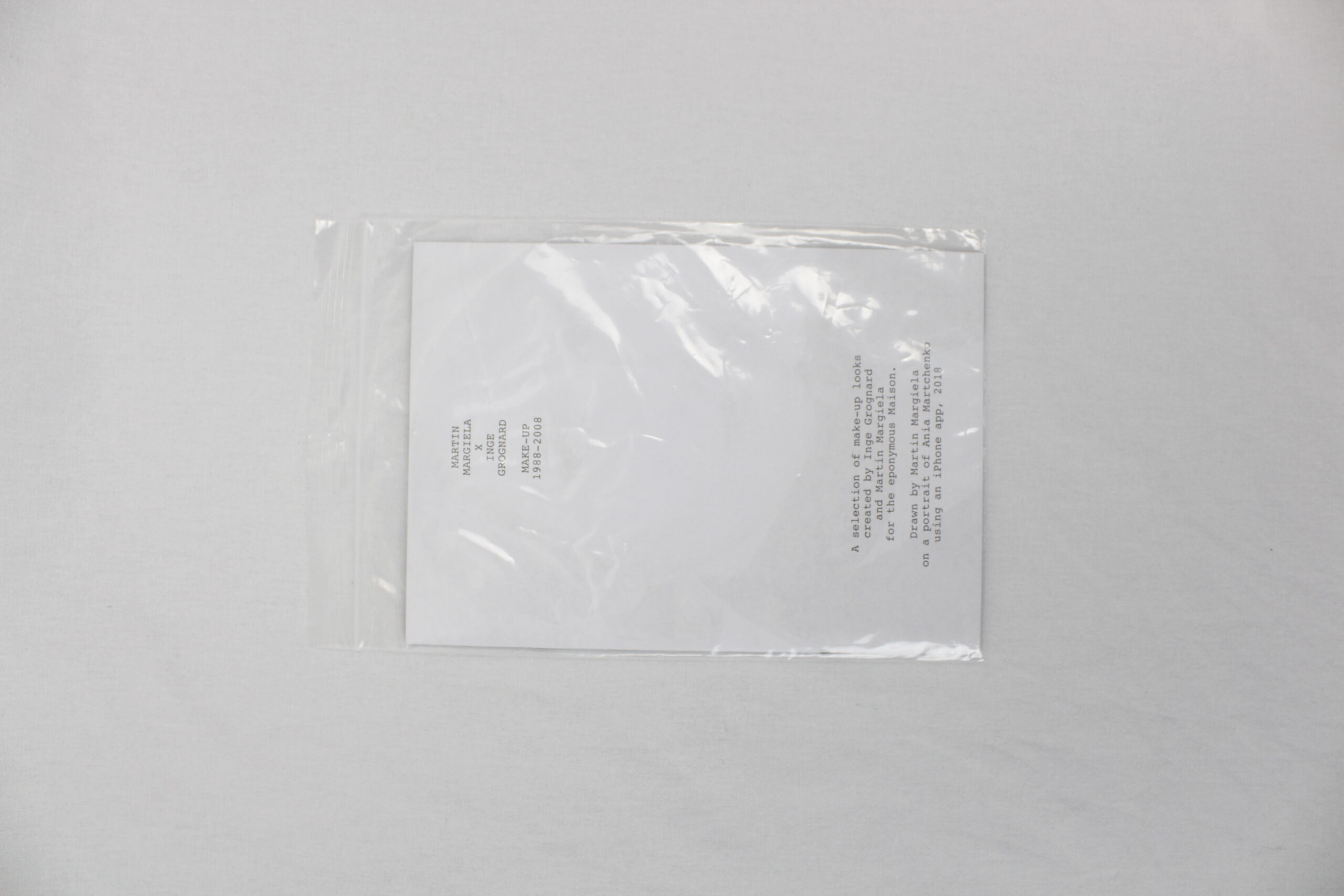 Martin Margiela x Inge Grognard booklet: runway make-up looks 1988