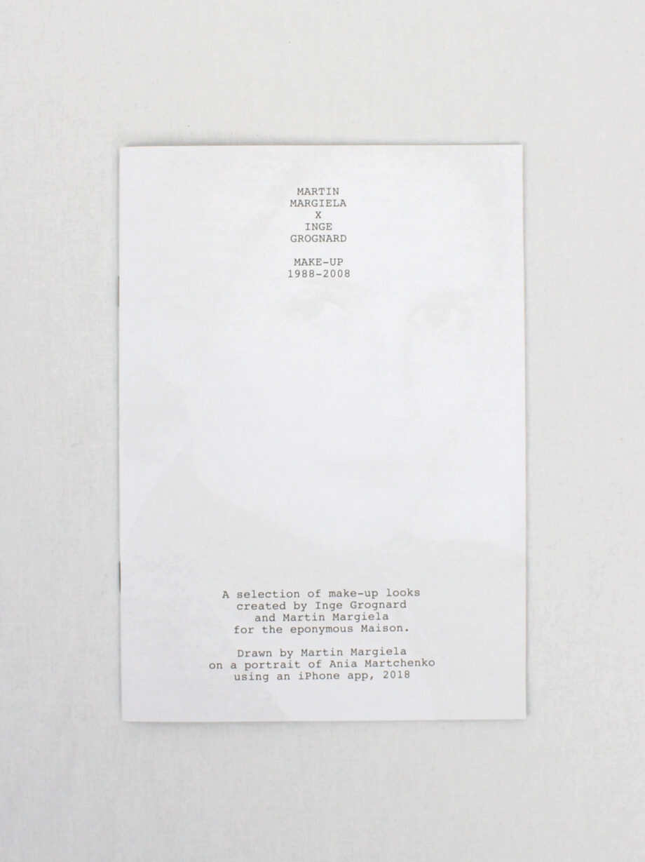 Martin Margiela x Inge Grognard booklet: runway make-up looks 1988