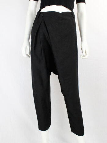 Noir Kei Ninomiya black brocade harem trousers with sharp front