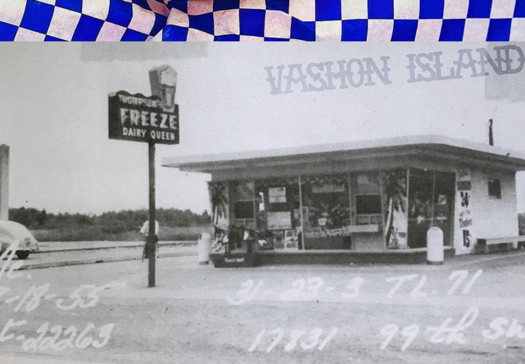 Historical photo of the Island Queen building. Vashon history tells us it used to be a Diary Queen in 1955.