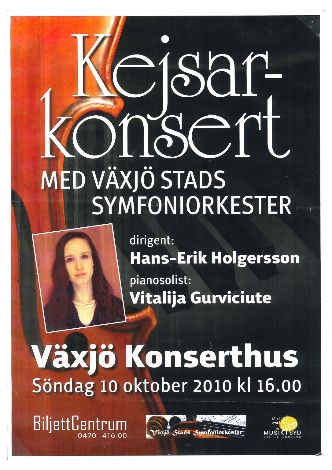 Växjö stad symfoniorkester 2010 Höstkonsert Affisch
