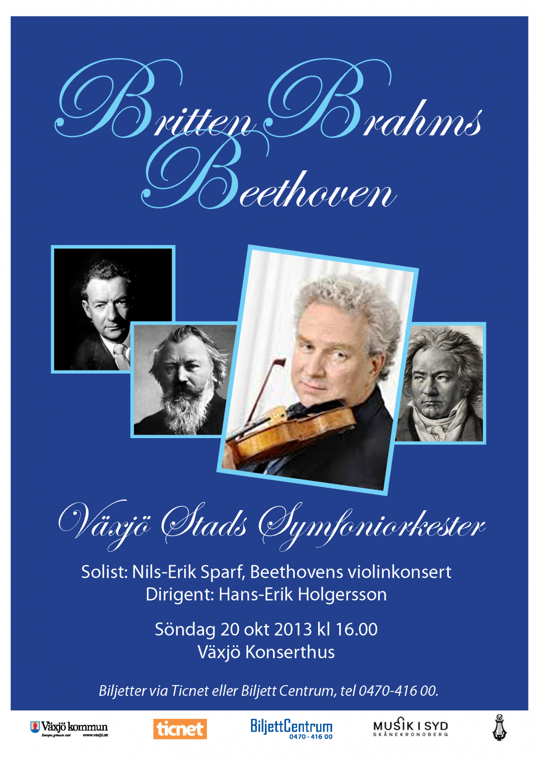 Växjö stad symfoniorkester 2013 Höstkonsert Affisch