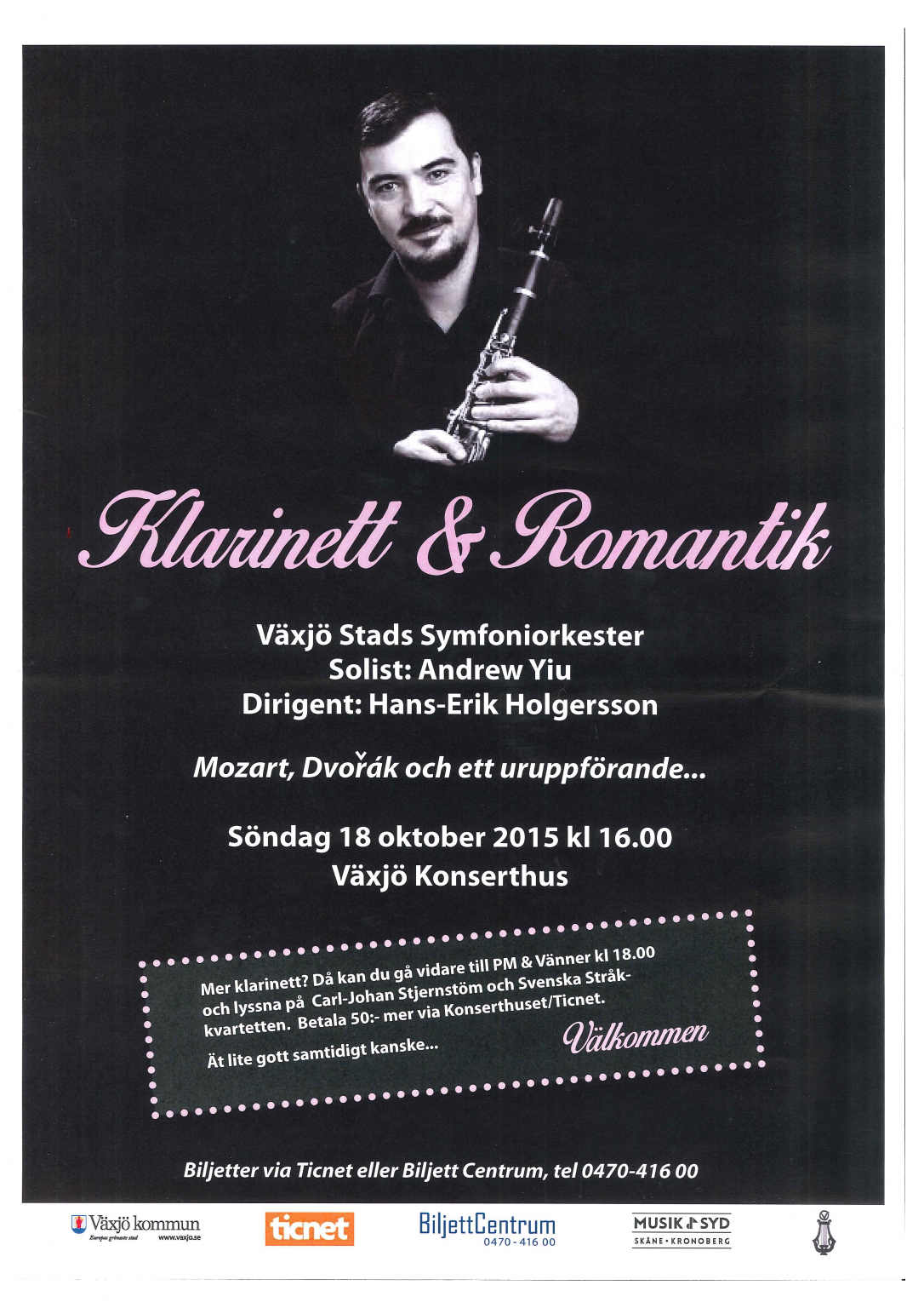 Växjö stad symfoniorkester 2015 Höstkonsert Affisch