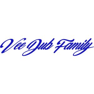 Vee Dub Family Script Logo Sticker