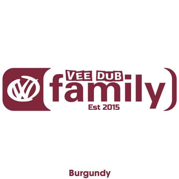 Vee Dub Family Core Logo Sticker - Burgundy