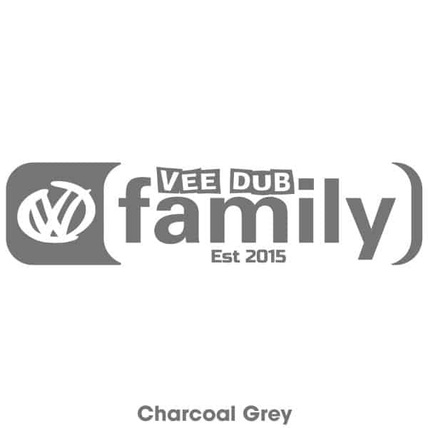 Vee Dub Family Core Logo Sticker - Charcoal Grey