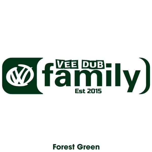Vee Dub Family Core Logo Sticker - Forest Green