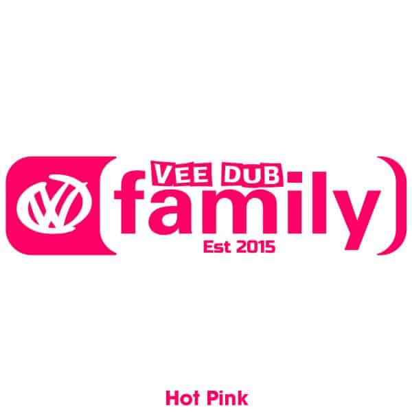 Vee Dub Family Core Logo Sticker - Hot Pink