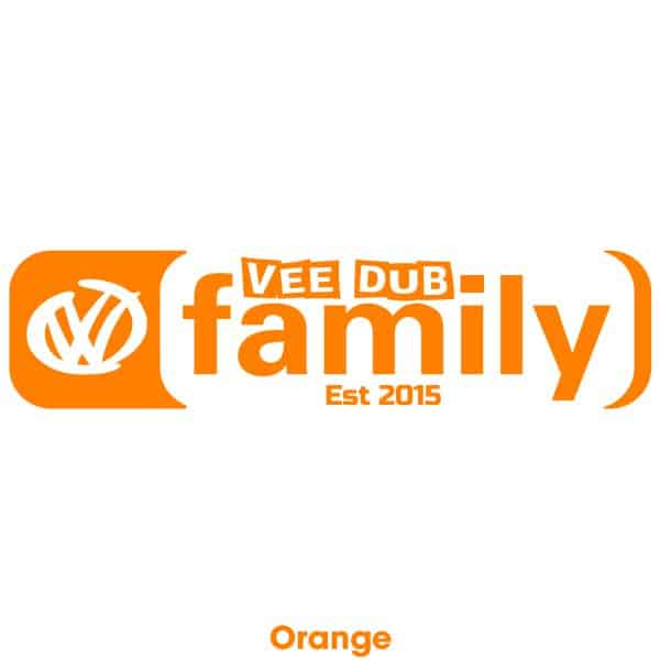 Vee Dub Family Core Logo Sticker - Orange
