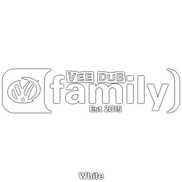 Vee Dub Family Core Logo Sticker - White