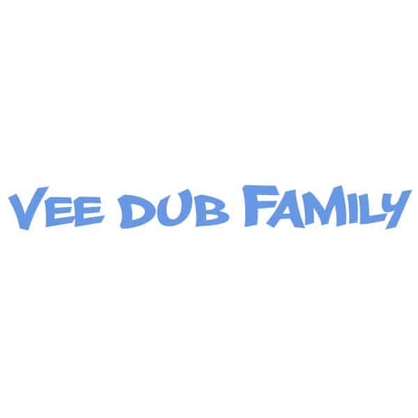 Vee Dub Family Graffiti Windscreen Sticker - Iced Blue